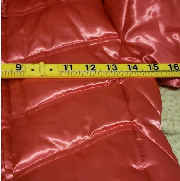 Faded Glory Girls S 6-6x Hooded Pink Shiny Puffer CoatPockets Attached InnerCuff - Picture 7 of 7